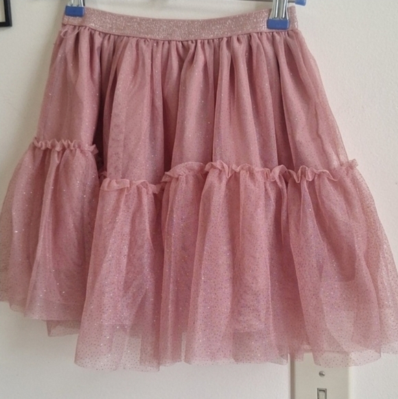 H&M Girls Pink Glitter Tule Skirt Size 6x/7 - Picture 2 of 3